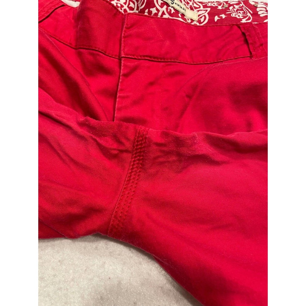 1955 Vintage Size 13‎ Juniors Womens Bermuda Chino Shorts Button-Tab Waist Red - Picture 8 of 8